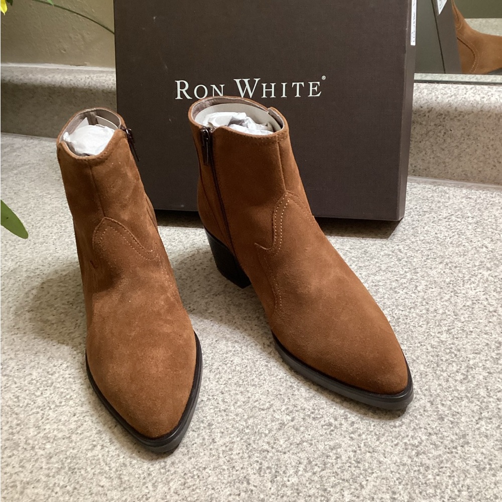 Ron White Brown Suede Ankle Boots